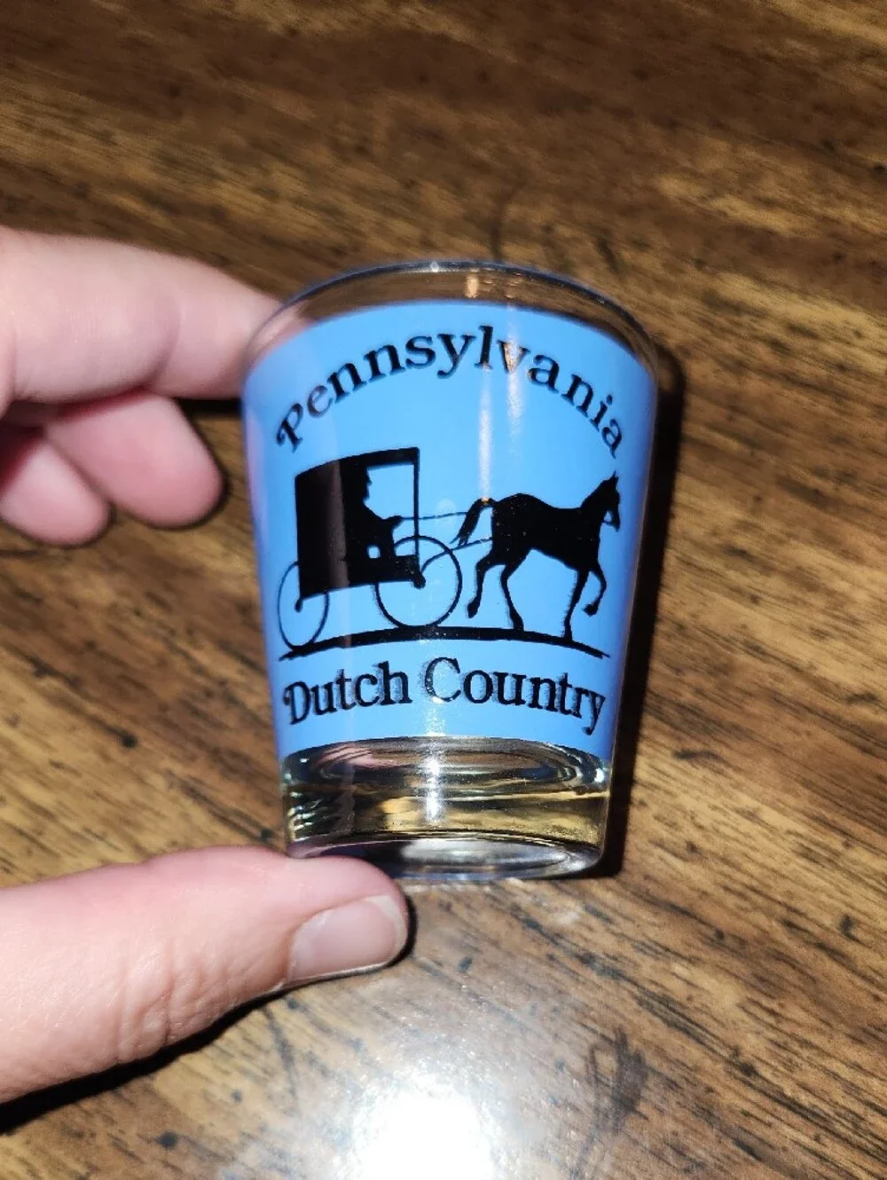 Pennsylvania Dutch Country Blue Shot Glass